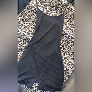 SHEIN Black Ribbed Bike Shorts Romper